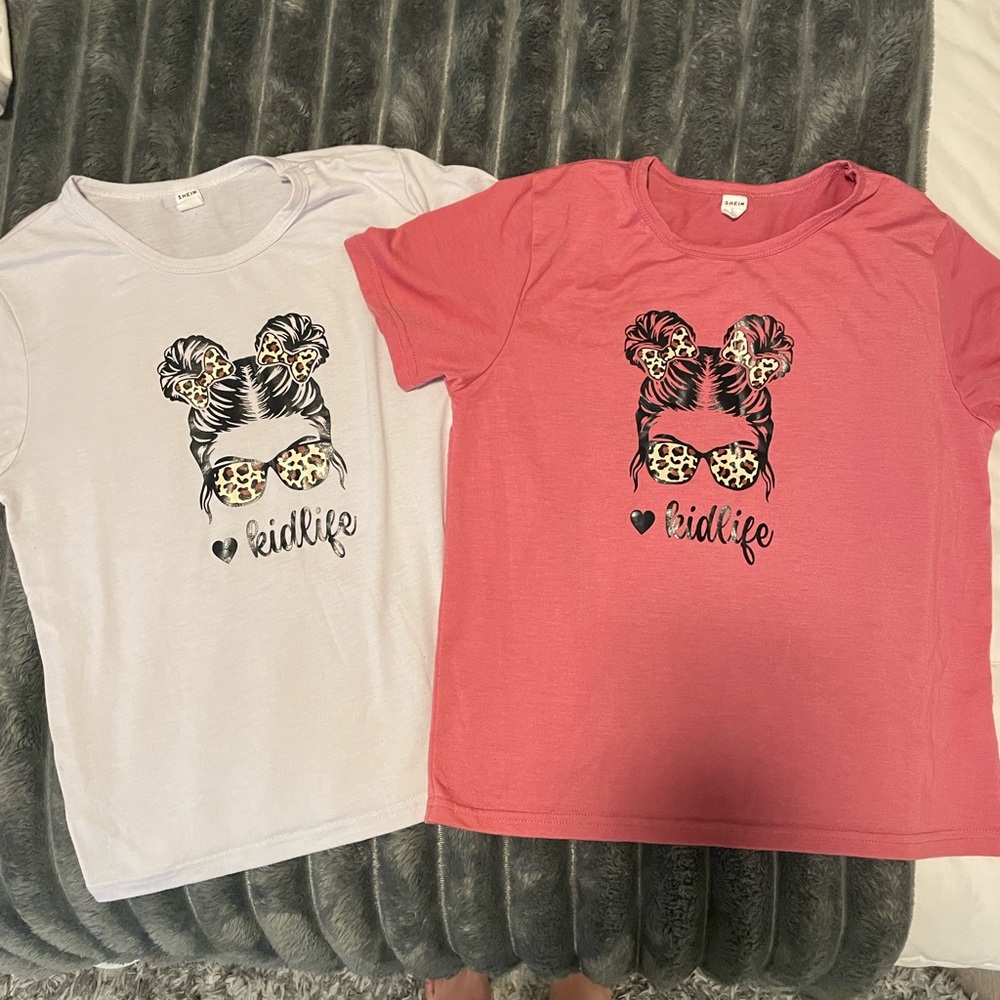 2 kid life tops white/rose size 8